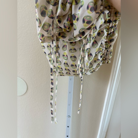 Meshki Sally Alien Print Ruched Side Mesh Mini Dress - Size XS - Picture 8 of 8